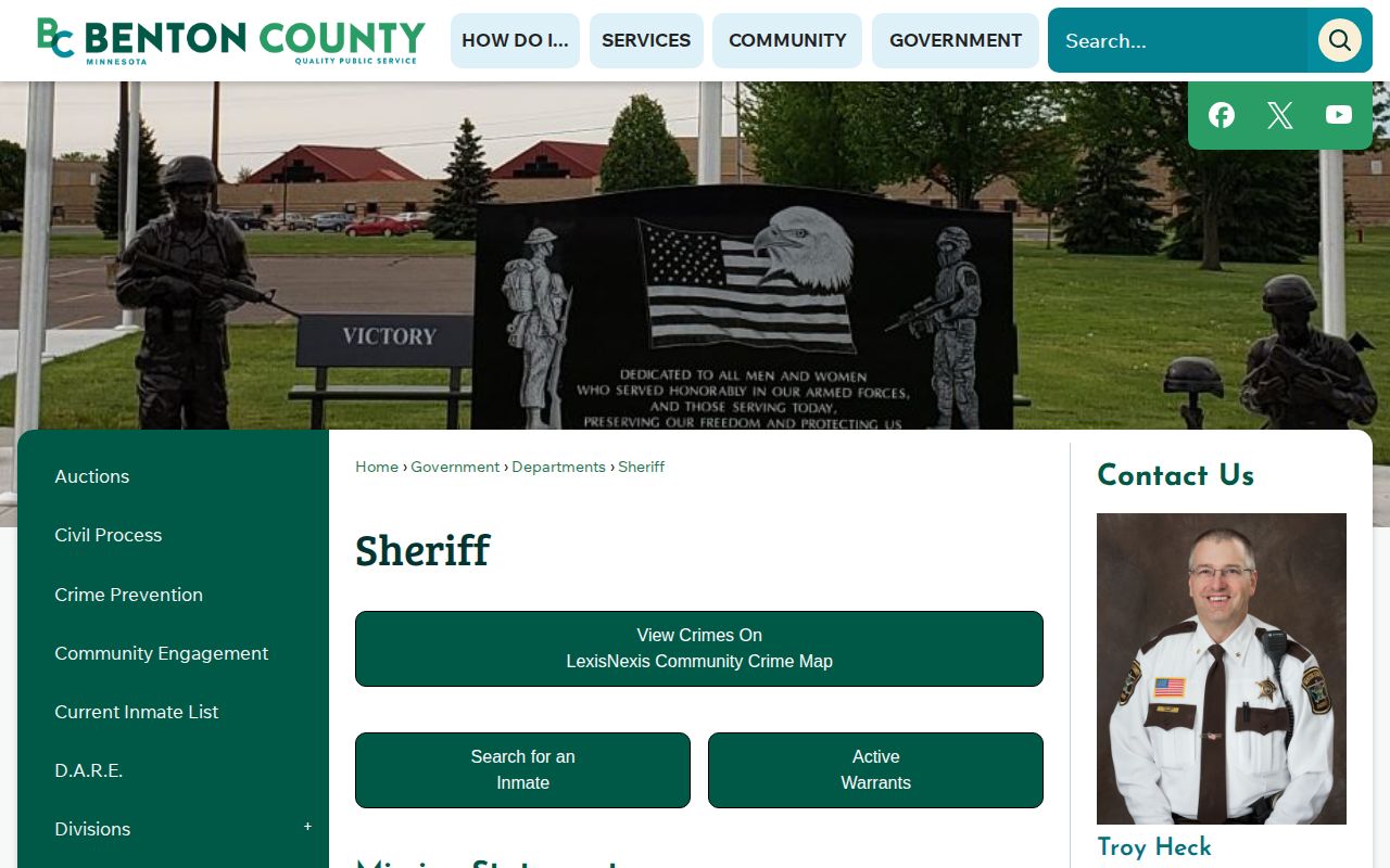 Benton County Jail current inmate search gateway for release checks