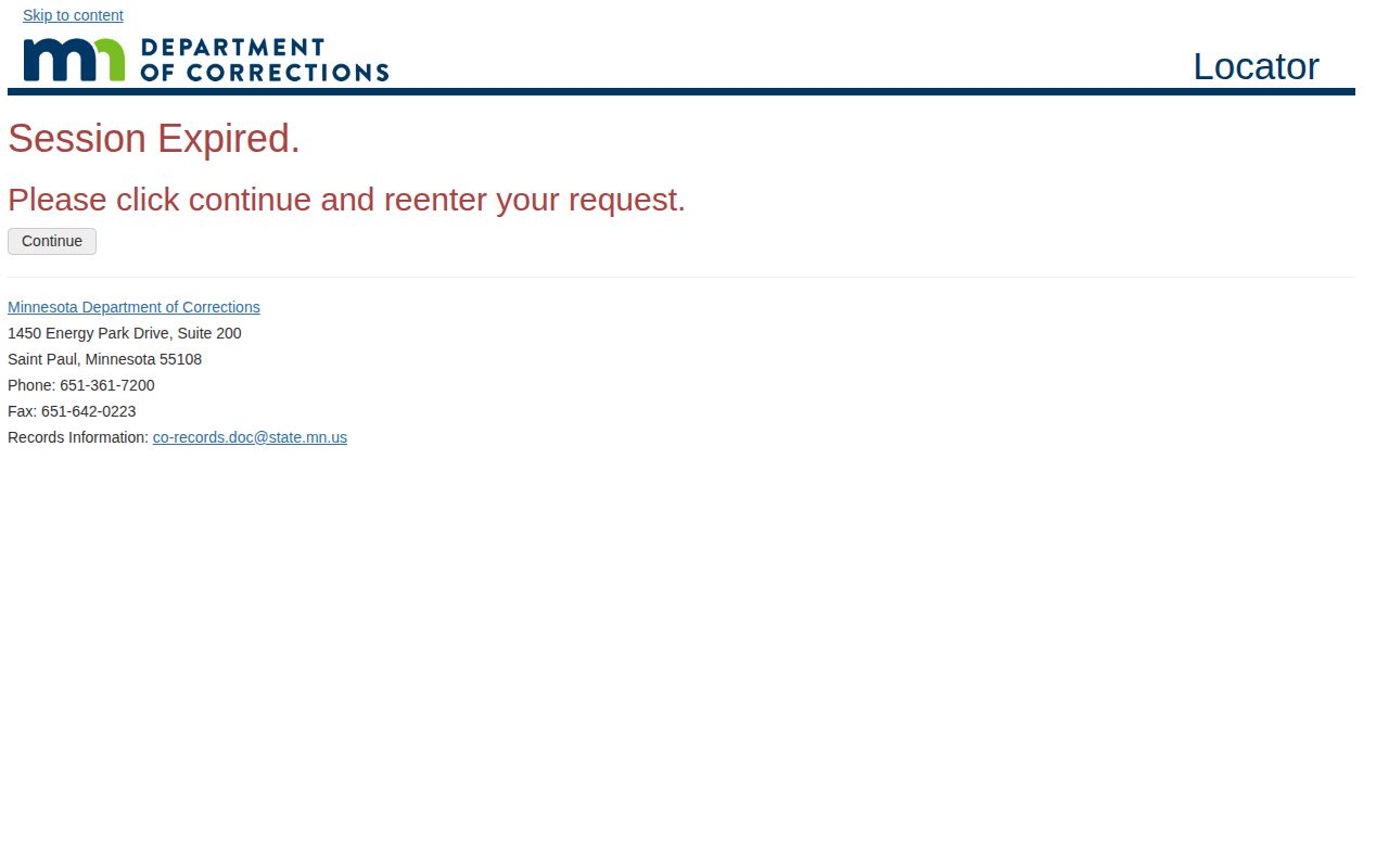 Minnesota DOC Anticipated Release Date field for a Benton County release-date lookup