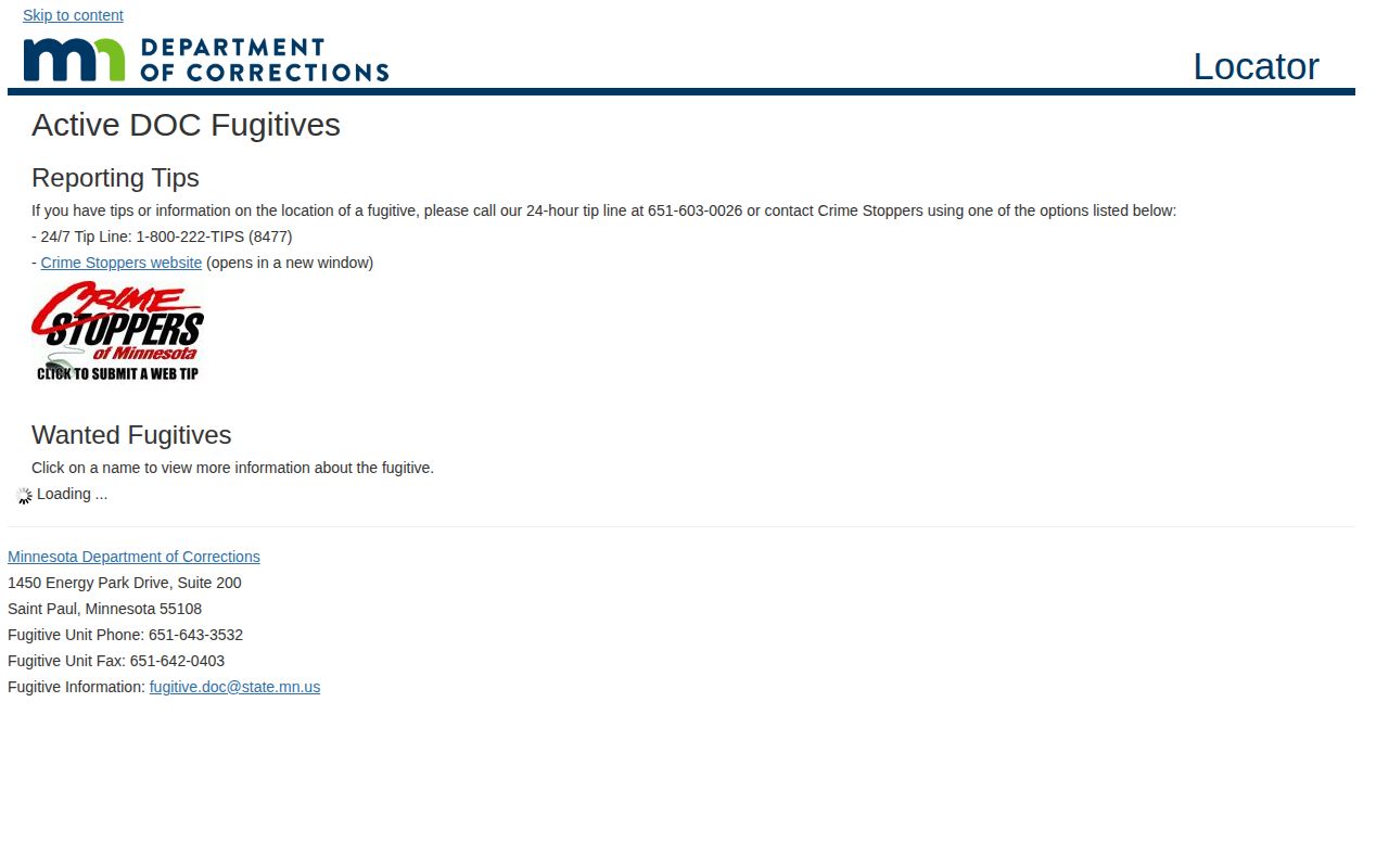 Minnesota DOC fugitive lookup for Benton County supervision checks